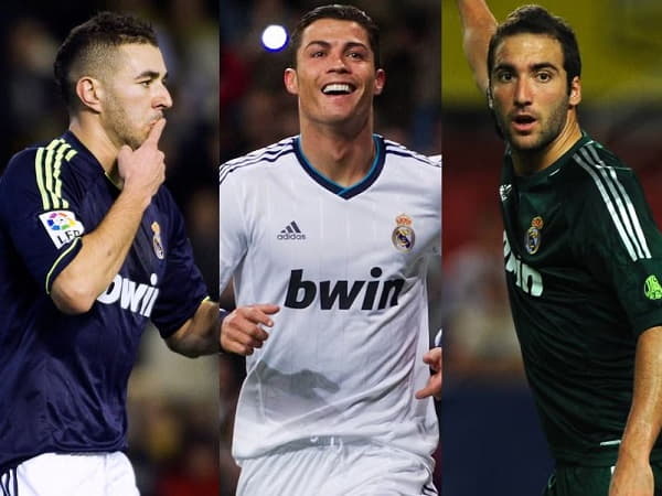 bộ 3 tiền đạo Real Madrid : Higuaín - Benzema - Cristiano Ronaldo huyền thoại