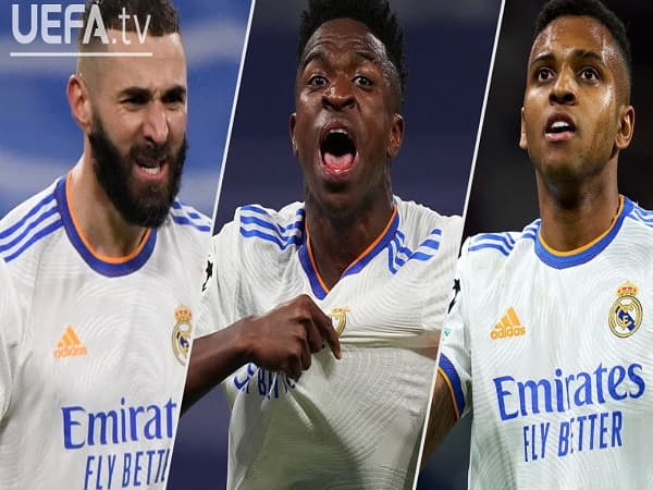 Bộ 3 tiền đạo hiện tại của Real Madrid: Vinícius - Benzema - Rodrygo